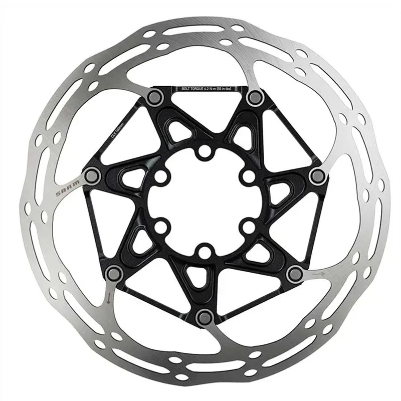 SRAM Centerline 2-piece Rounded 6-bolt TI Bolt 140mm DB Rotor in Silver