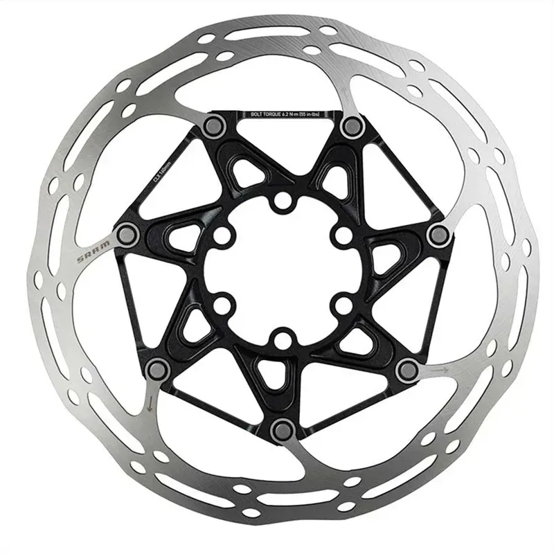 SRAM Centerline 2-piece Rounded 6-bolt TI Bolt 180mm DB Rotor in Silver