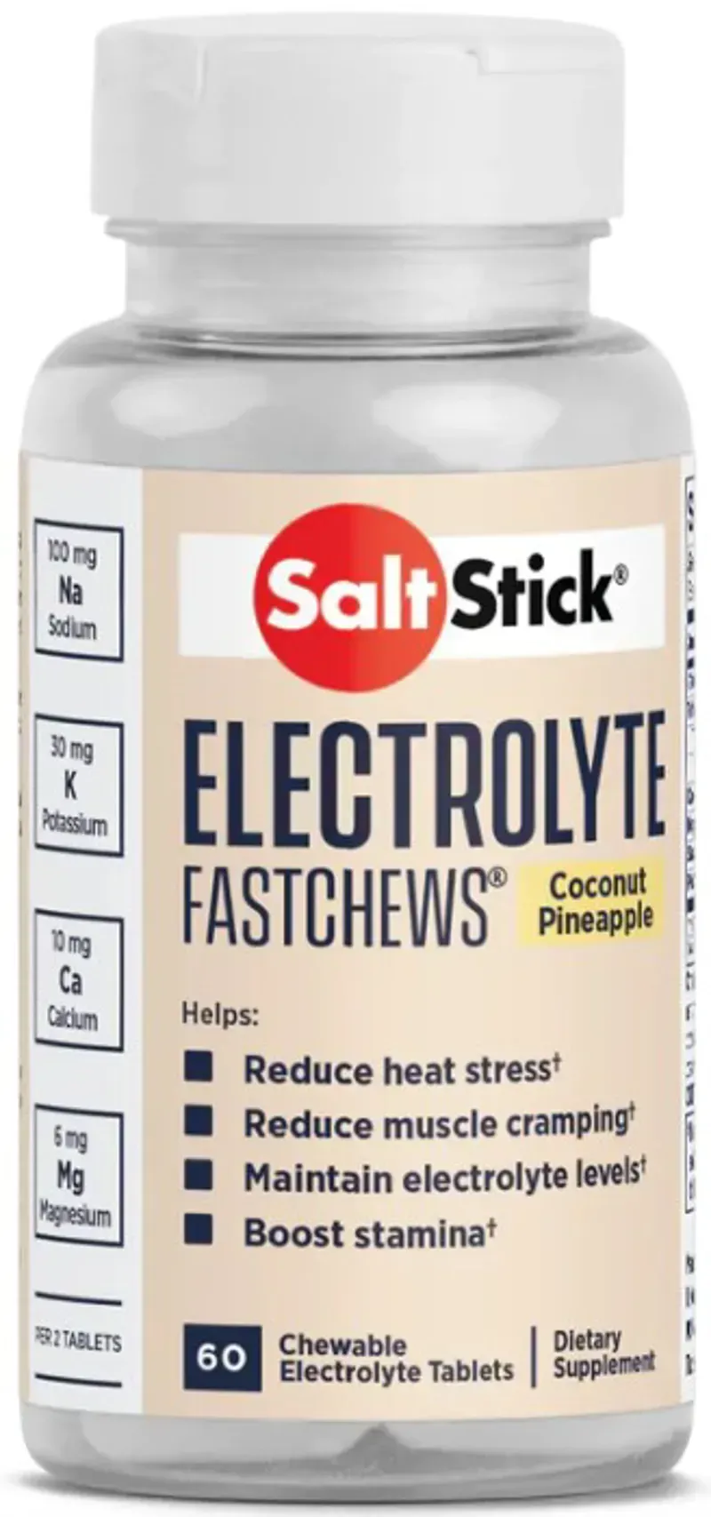 Saltstick Fast Chews 60-count Jar in Pineapple/Coconut
