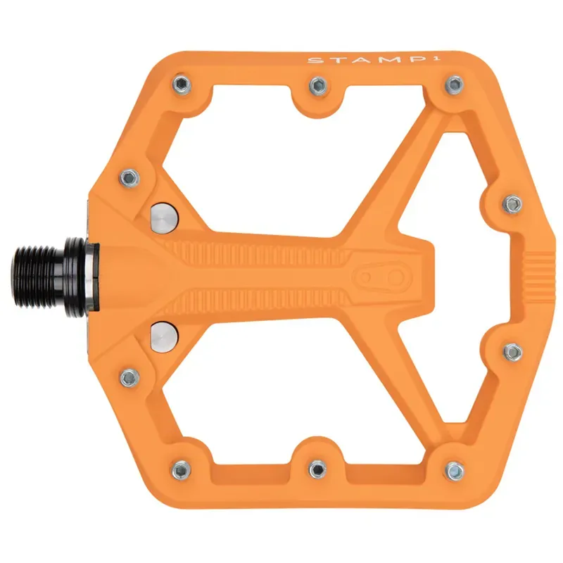 Crankbrothers 9/16 Stamp 1 Gen 2 Small Platform Pedals in Orange