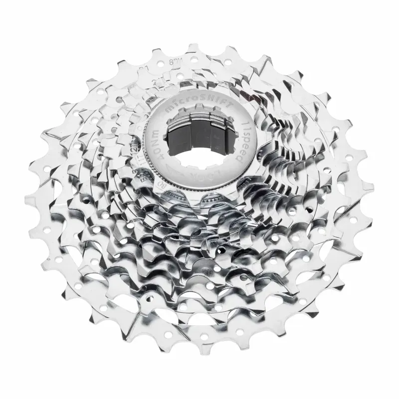 Microshift G11 11-25T Plated Cassette in Silver