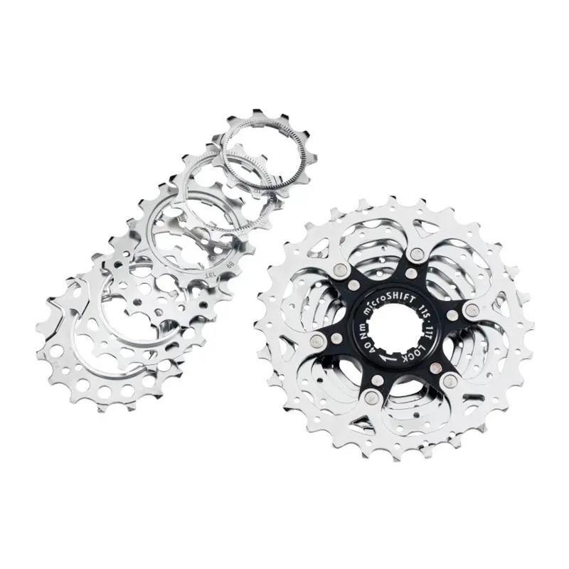 Microshift G11 11-25T Plated Cassette in Silver-1