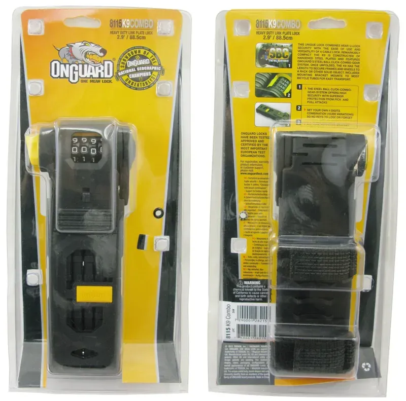 Onguard 8115 K-9 Combo 88.5cm Heavy Duty Link Plate Lock in Black-1