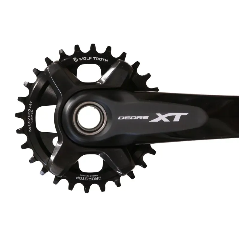 Wolf Tooth 64 BCD 28t Universal Mount Drop-Stop A Chainring in Black-2